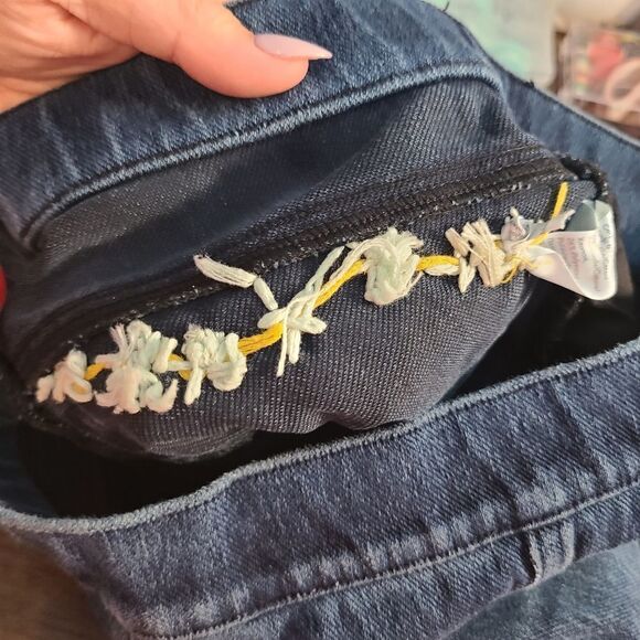 SPANX‎ Jean-ish Ankle Legging DIY Embroidered sz Small - Picture 7 of 8